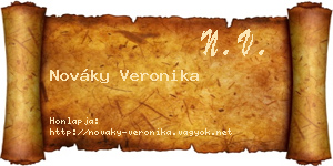 Nováky Veronika névjegykártya